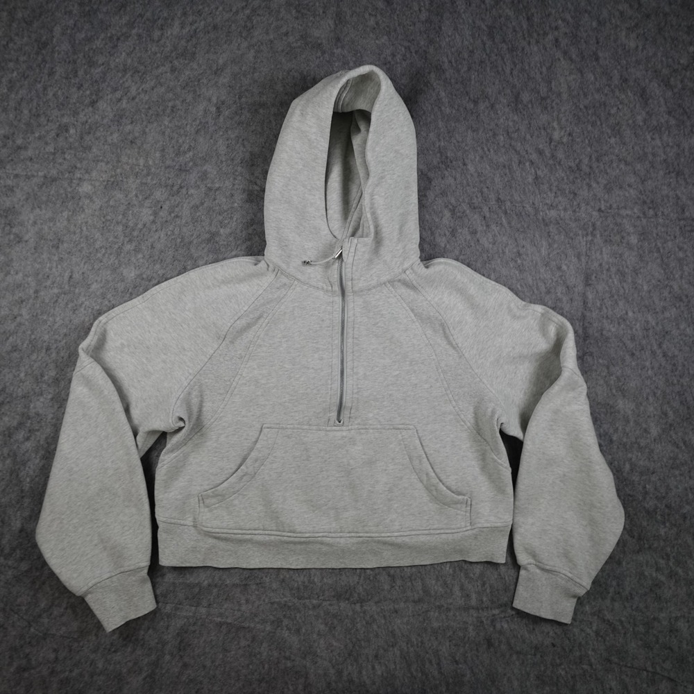Lululemon Hoodie Womens M/L Gray Scuba Oversized Half Zip Hooded Pullover
